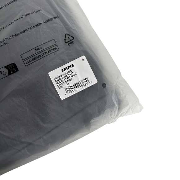 Skims Kim Kardashian Boyfriend Fleece Baggy Straight Leg Sweatpant Zircon Sz XS - Picture 8 of 9